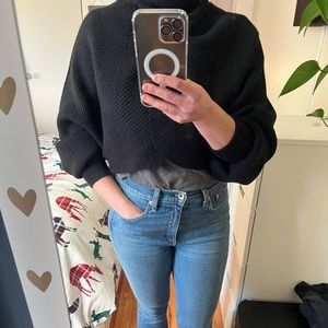 - BNWT Elan Alps Criss Cross Batwing turtleneck cropped sweater - hella cool